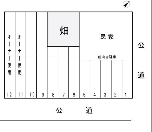 井戸金町(片野)駐車場の駐車配置図