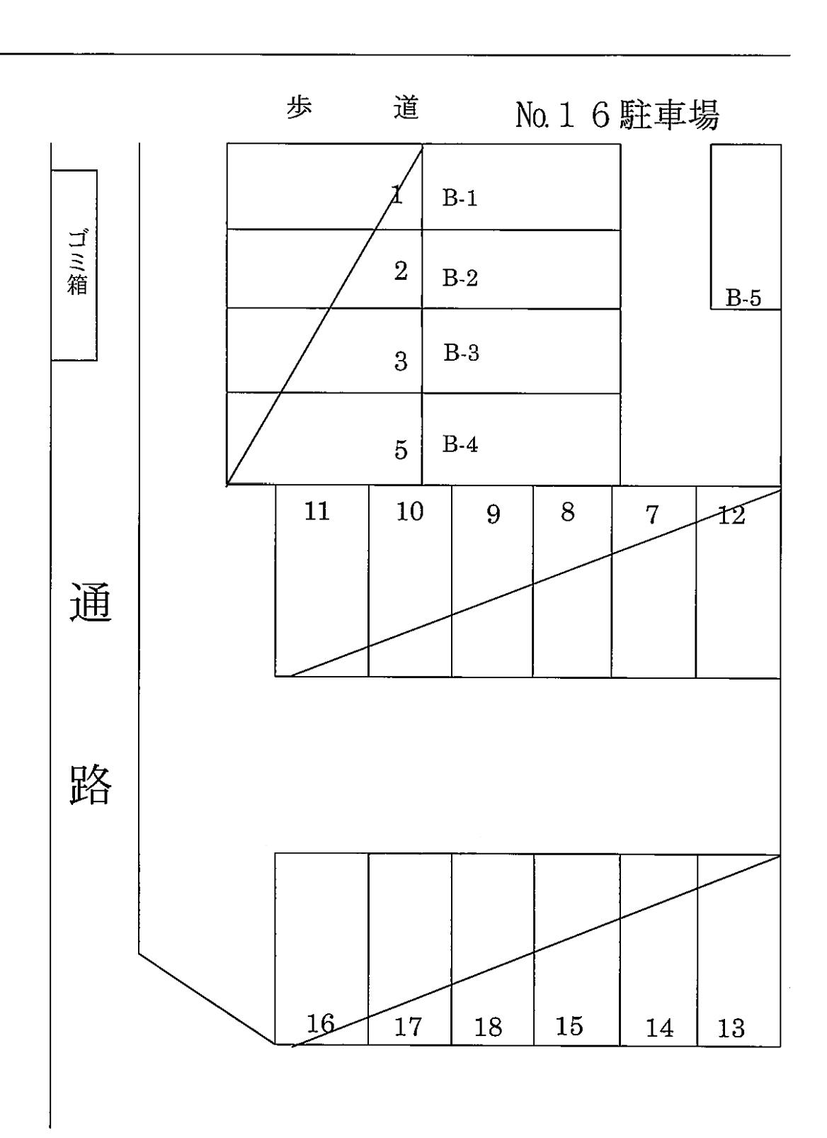 No.16駐車場の駐車配置図