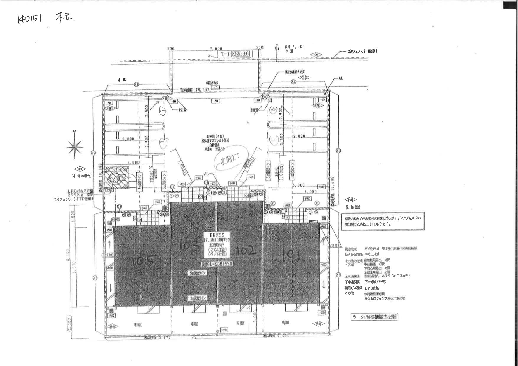 140151木立の駐車配置図