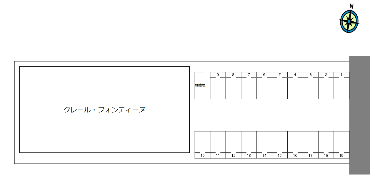 クレール・フォンティーヌの駐車配置図