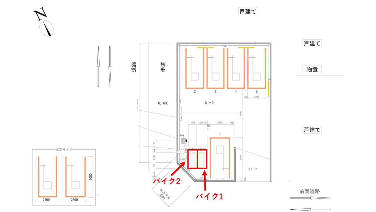 【バイク】ちはら台西1丁目第1の駐車配置図