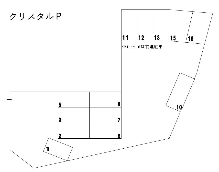 クリスタルPの駐車配置図