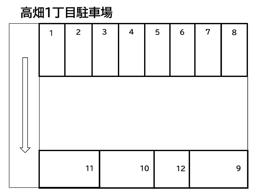 高畑1丁目駐車場の駐車配置図