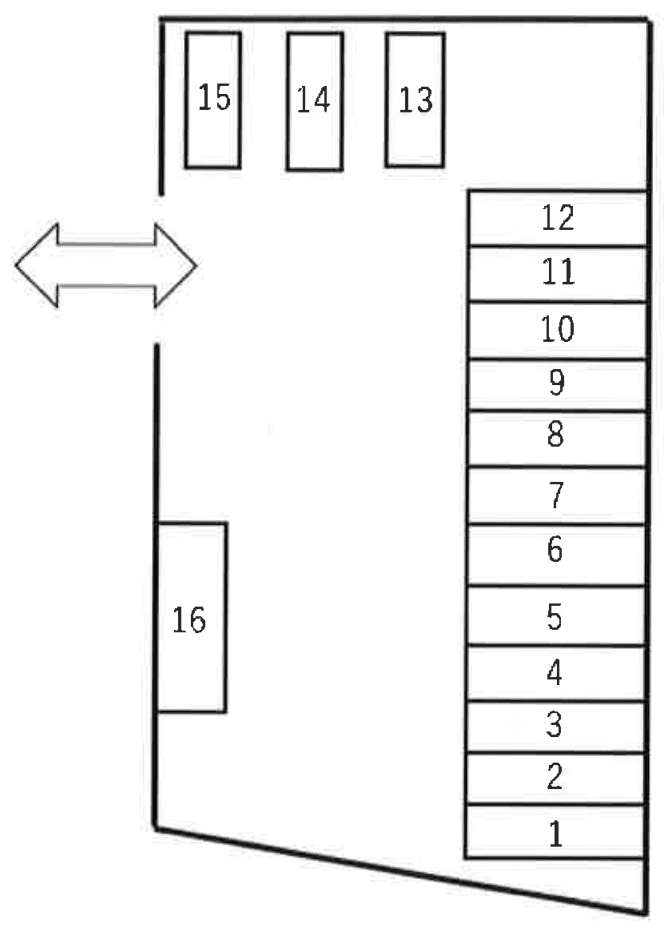荒海戸第Ⅱ駐車場の駐車配置図