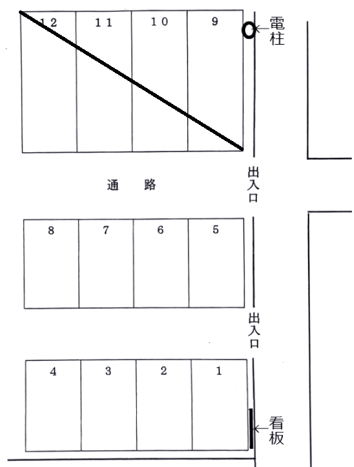 下浜田町1086-30駐車場の駐車配置図