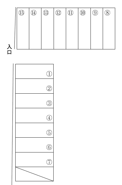 新垣駐車場Ⅱの駐車配置図