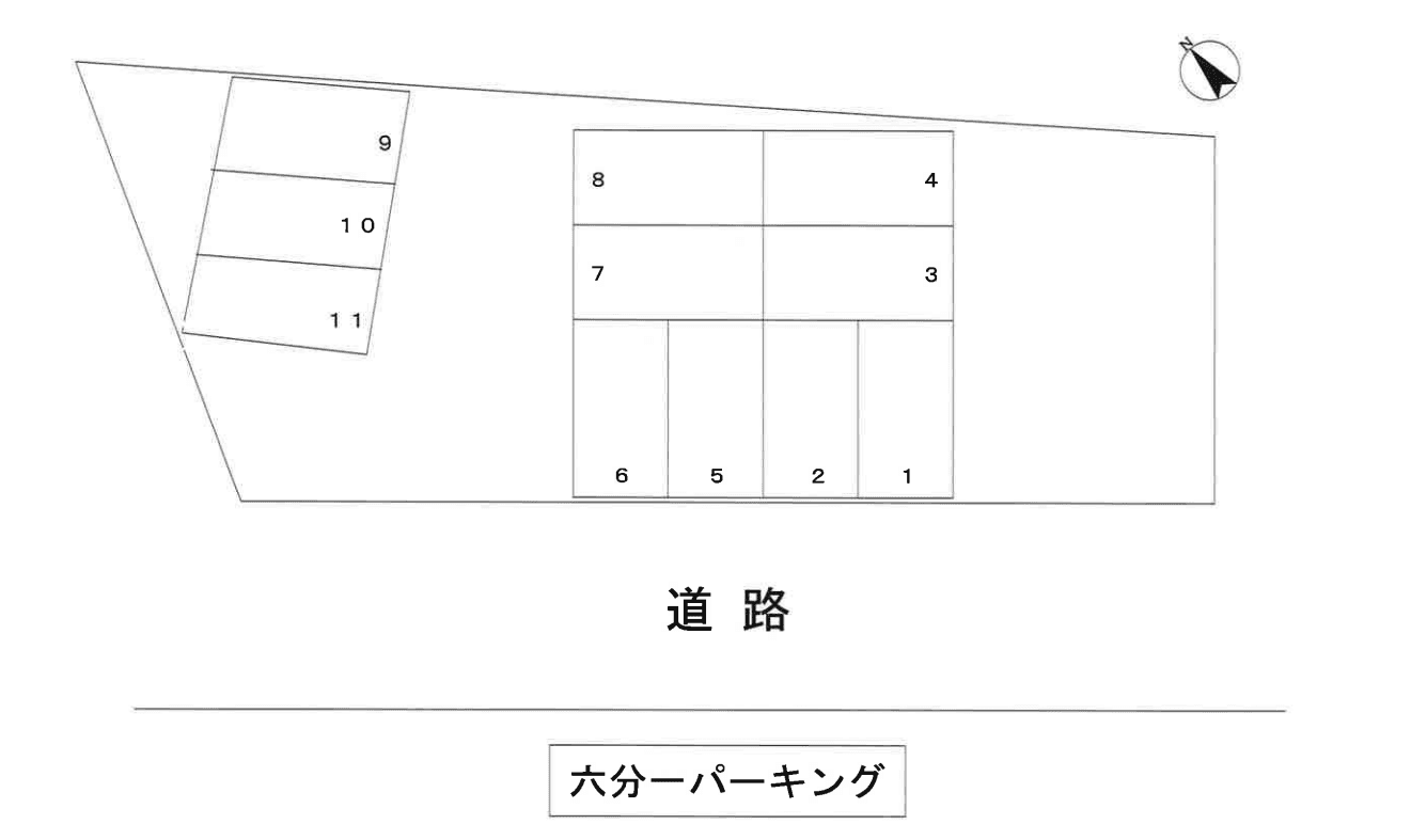 六分一パーキングの駐車配置図
