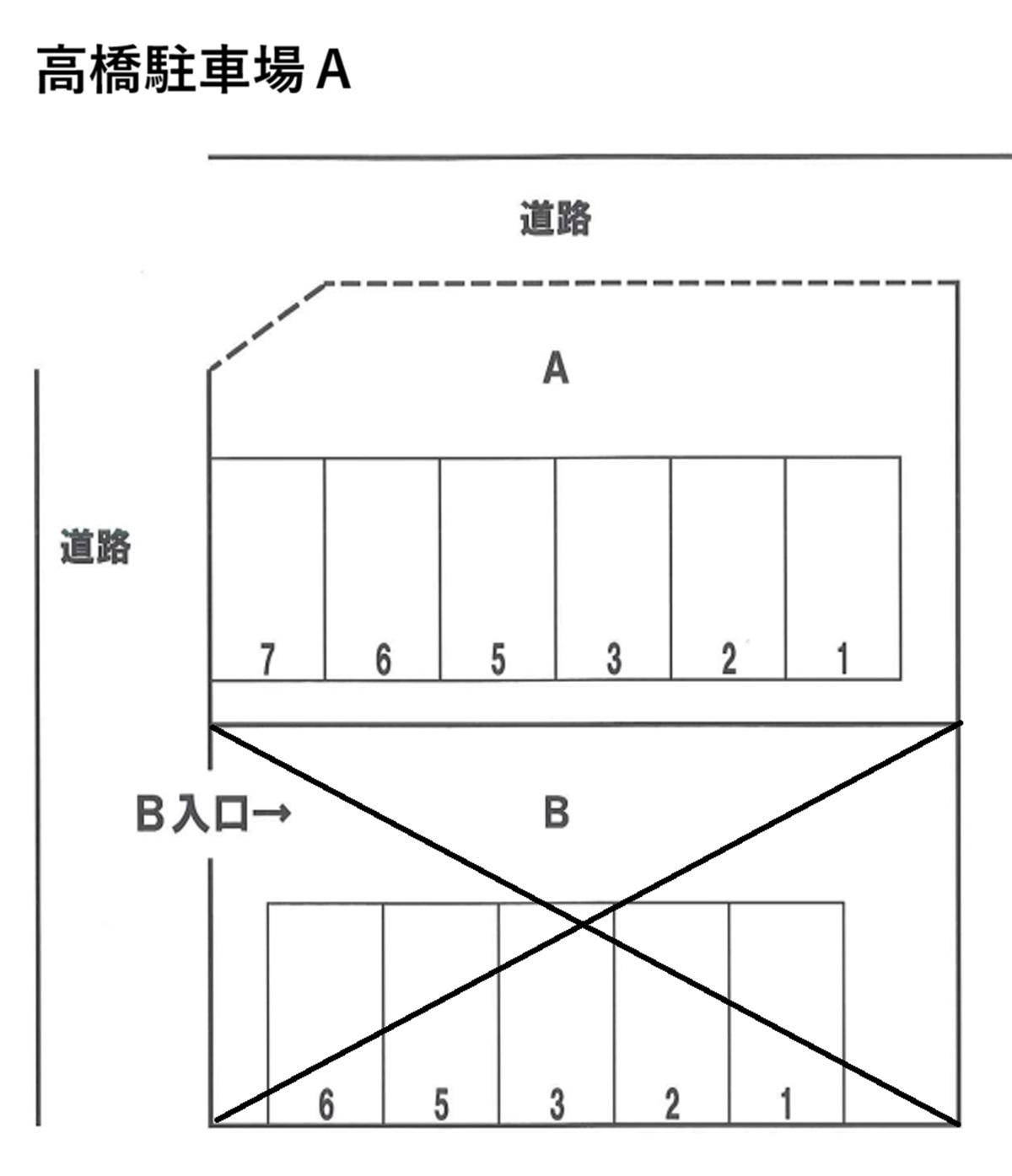 高橋駐車場Aの駐車配置図
