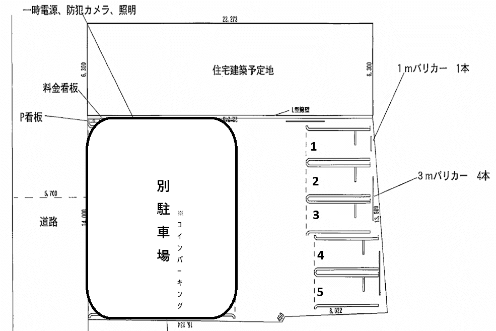ザ・パーク黒部駅前の駐車配置図