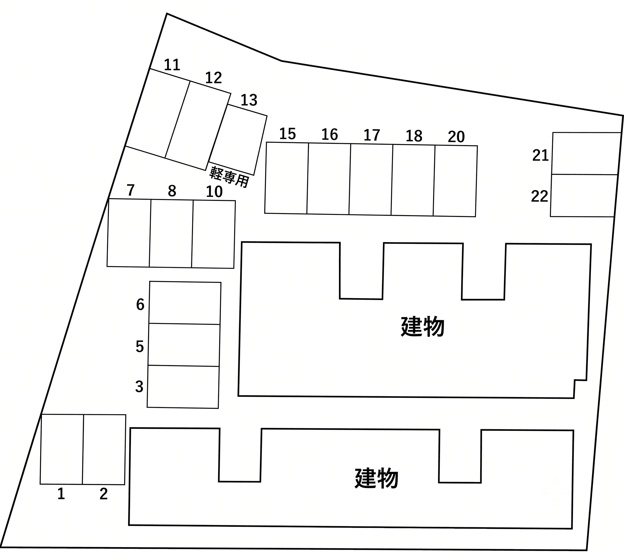 フローレ木津モータープールの駐車配置図
