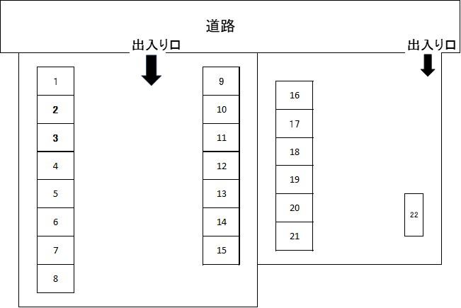 JINSEIパーキング15の駐車配置図