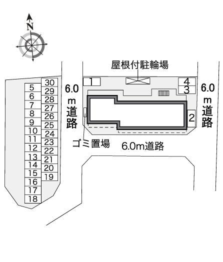 アンテルブルグⅡ(40244) 敷地外駐車場の駐車配置図