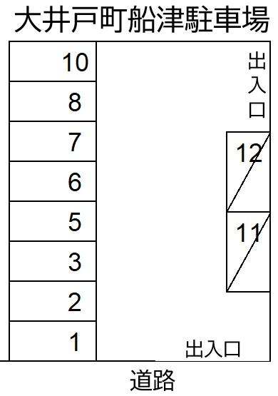 大井戸町船津駐車場の駐車配置図