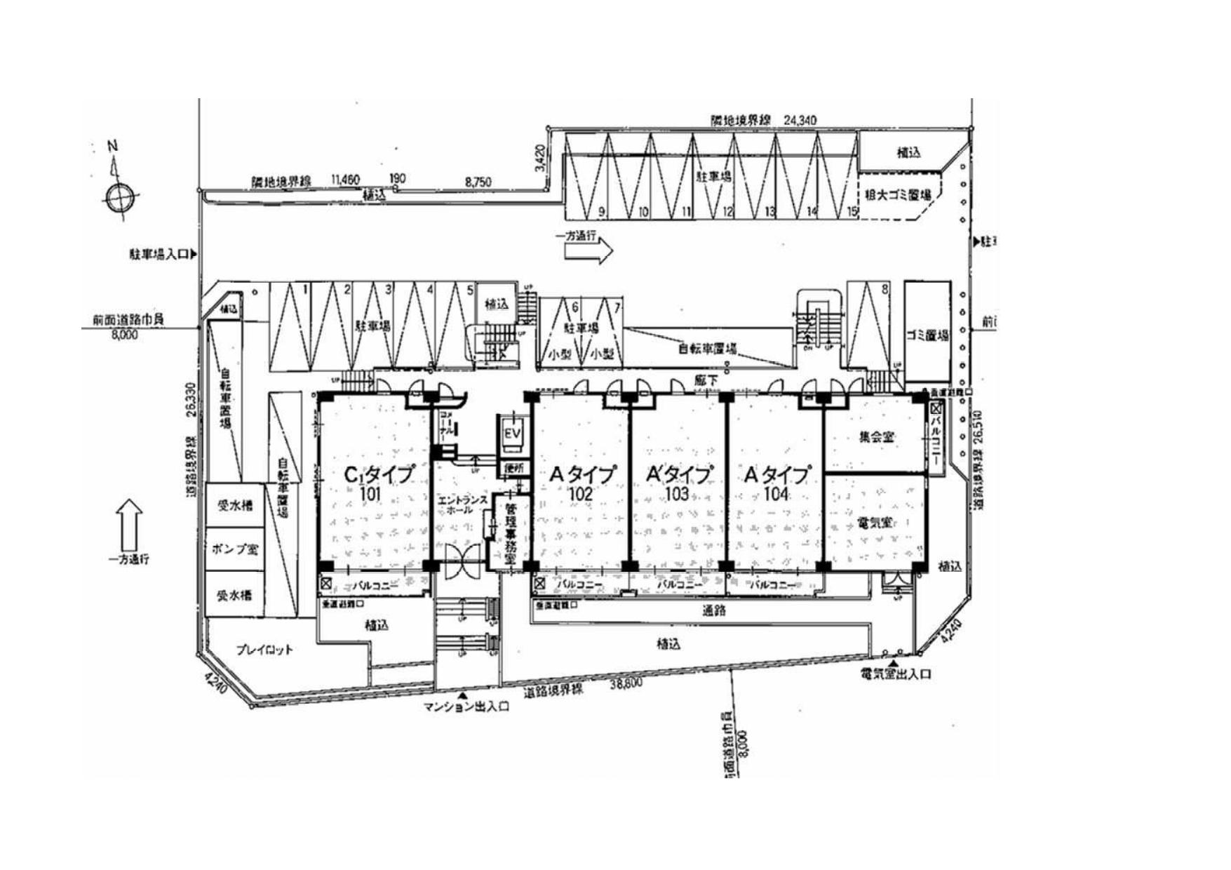 野江3丁目駐車場の駐車配置図
