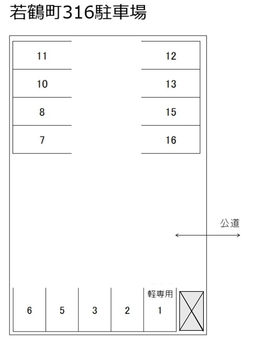 若鶴町316駐車場の駐車配置図
