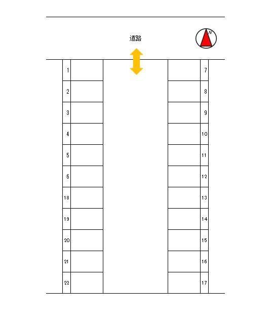 ひたち野西2丁目駐車場の駐車配置図