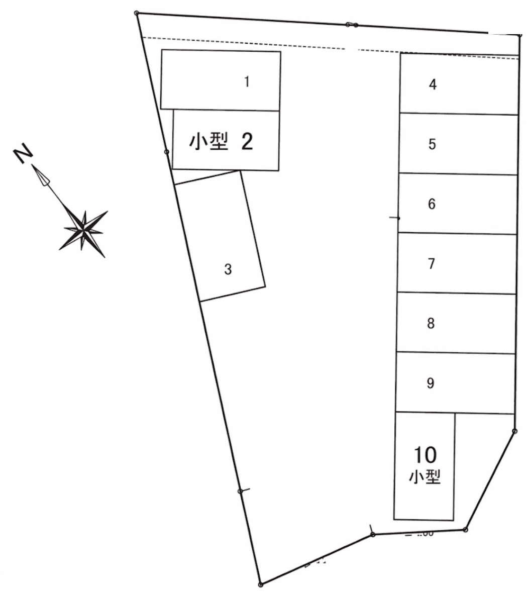 古謝パーキングの駐車配置図