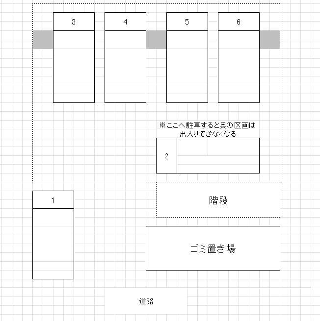 白金コーポの駐車配置図