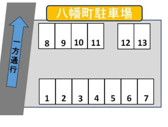 八幡町駐車場の駐車配置図