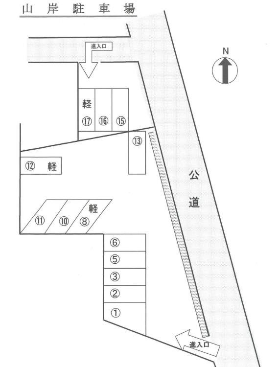 山岸駐車場の駐車配置図