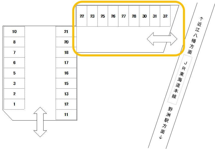 駅一駐車場2の駐車配置図