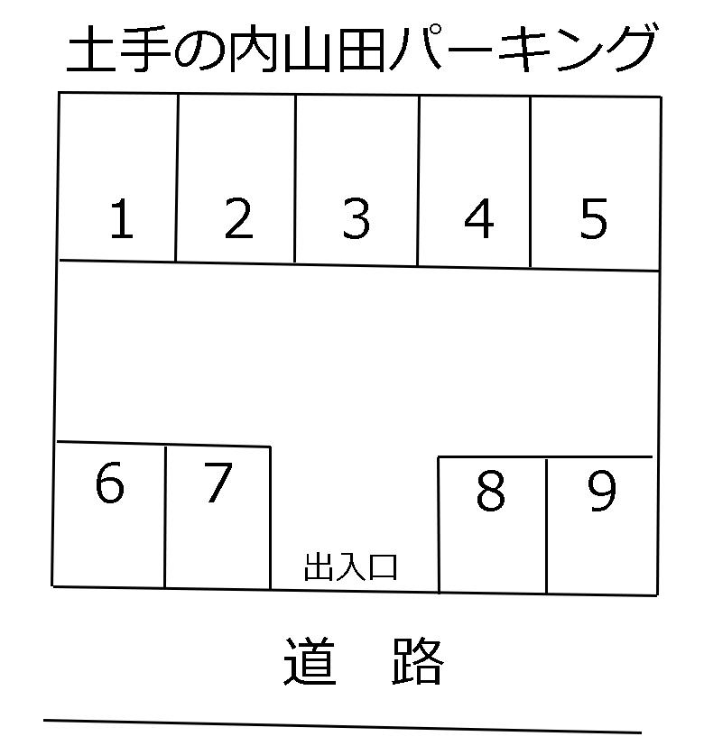 土手の内山田パーキングの駐車配置図