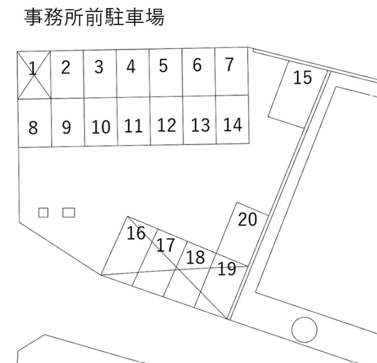 事務所前駐車場の駐車配置図