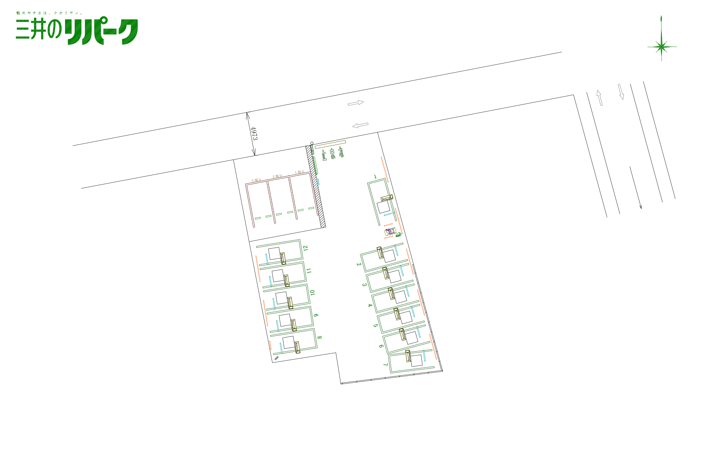 千葉鶴沢町第3の駐車配置図