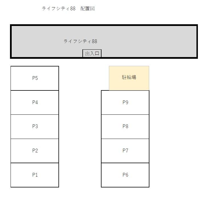 ライフシティ88の駐車配置図