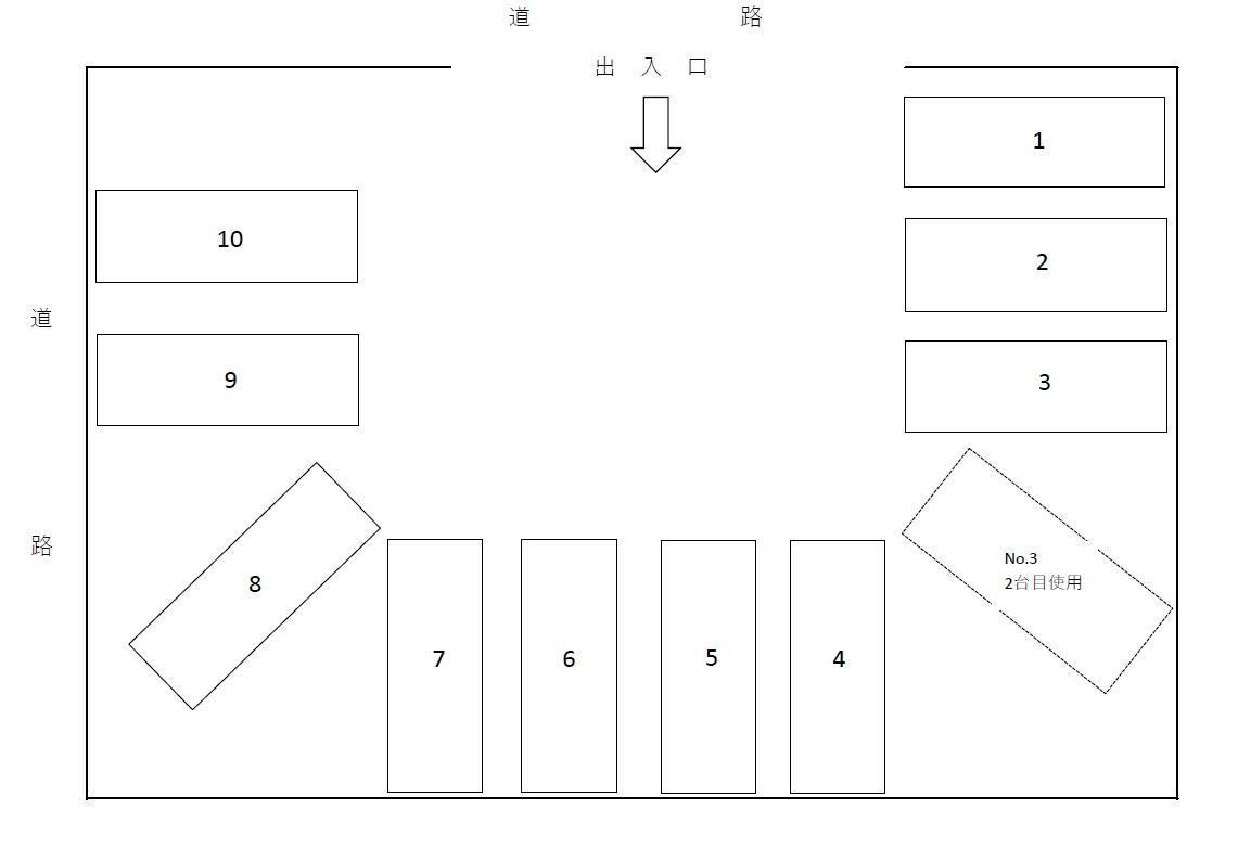 東緑が丘駐車場の駐車配置図