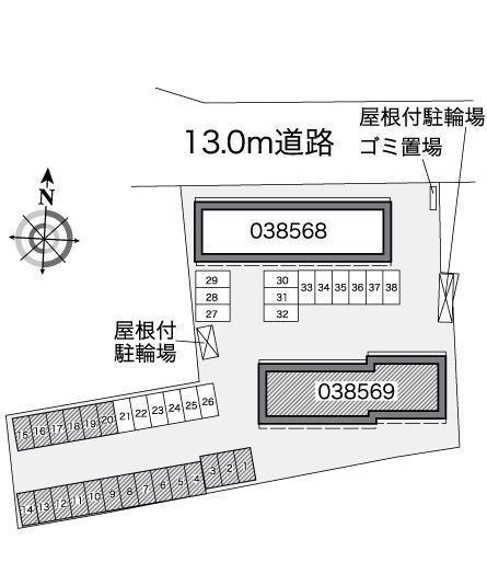 グリシーヌⅢ(38569)の駐車配置図