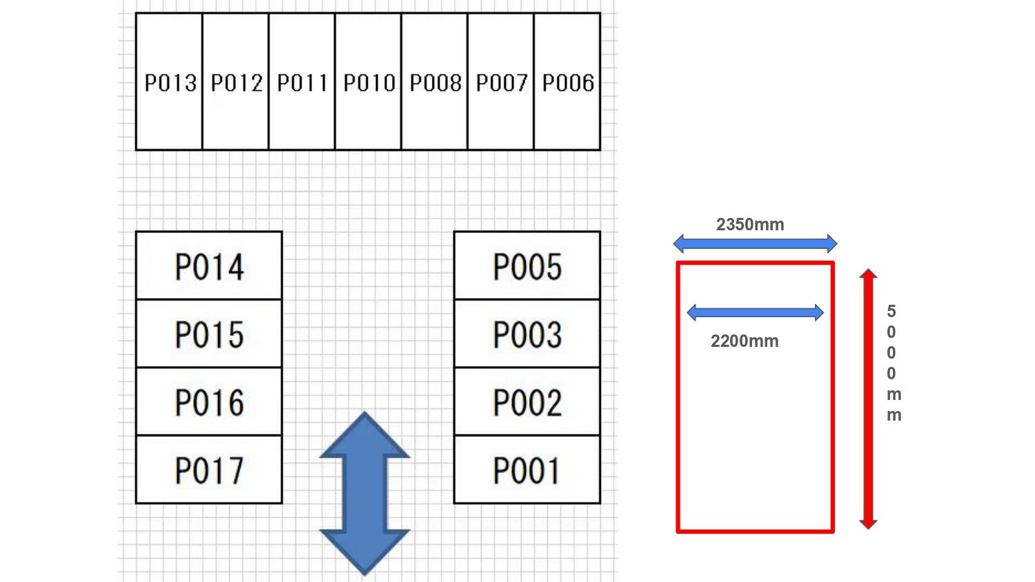 長土塀瀬沢パーキング②の駐車配置図