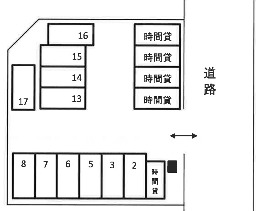 オリンピック道路脇駐車場の駐車配置図