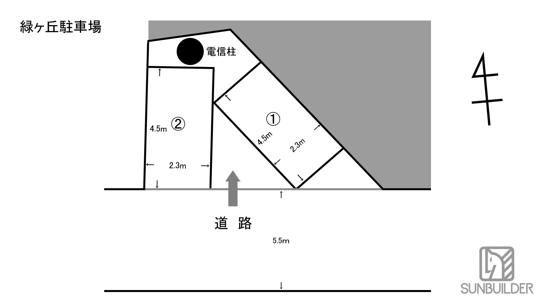 緑ヶ丘駐車場 の駐車配置図