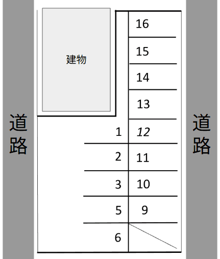 まりも駐車場の駐車配置図