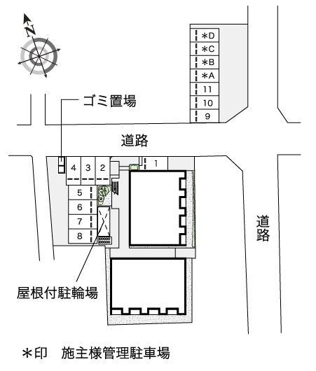 アダージョ宮腰(53389)の駐車配置図