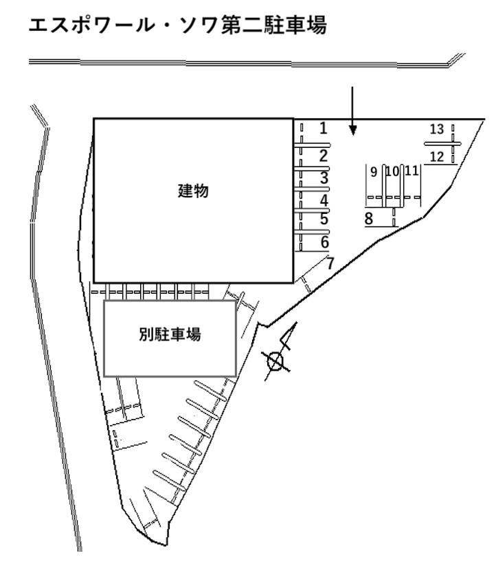 エスポワール・ソワ第二駐車場の駐車配置図