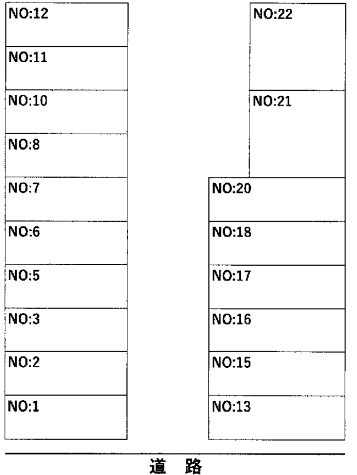 菊川パーキングの駐車配置図