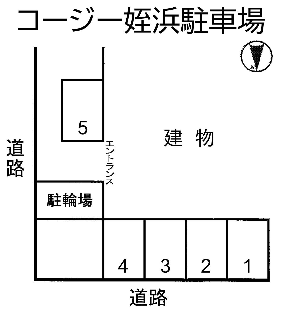 コージー姪浜駐車場の駐車配置図