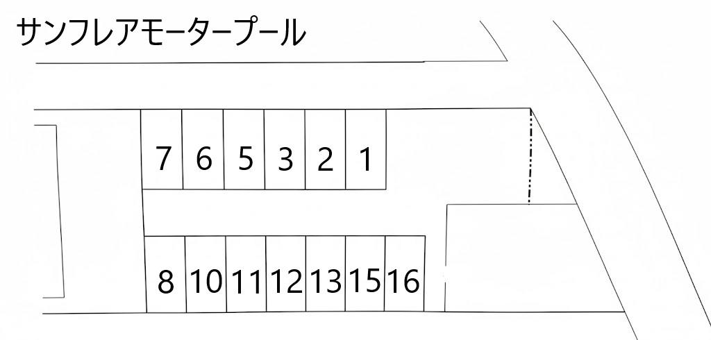 サンフレアモータープールの駐車配置図