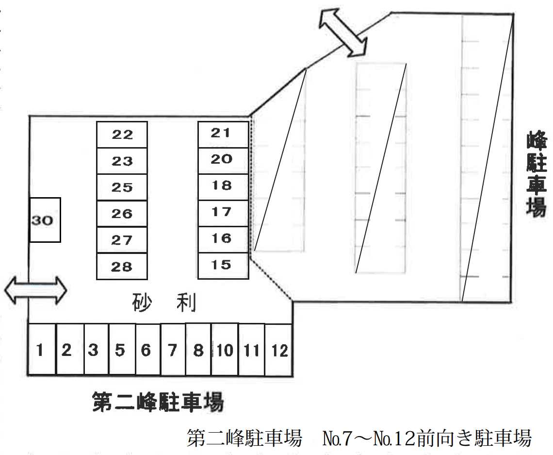 第二峰駐車場の駐車配置図
