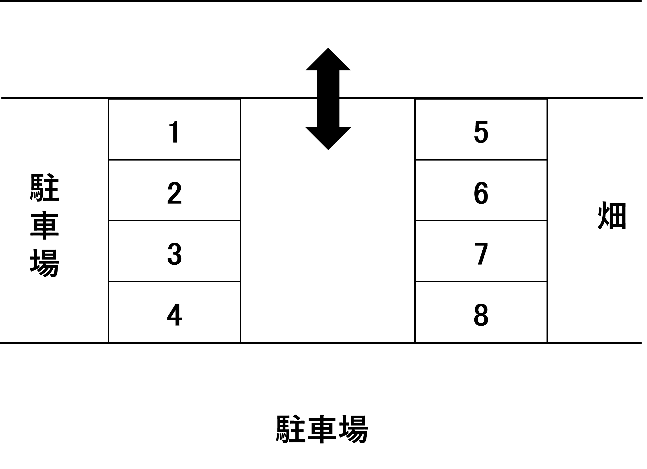 高恭駐車場の駐車配置図