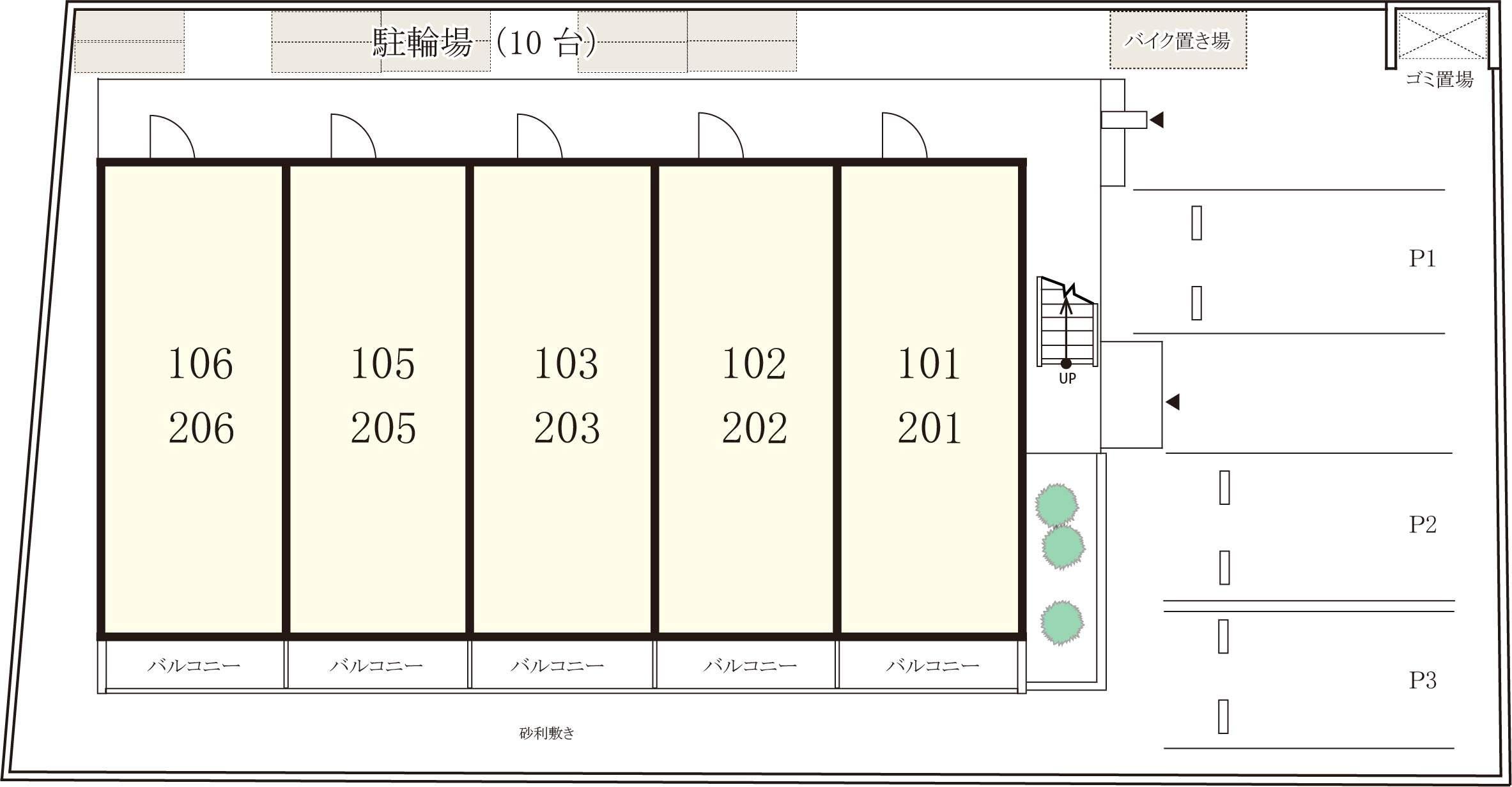 リブリ・PLAGE江ノ島駐車場の駐車配置図