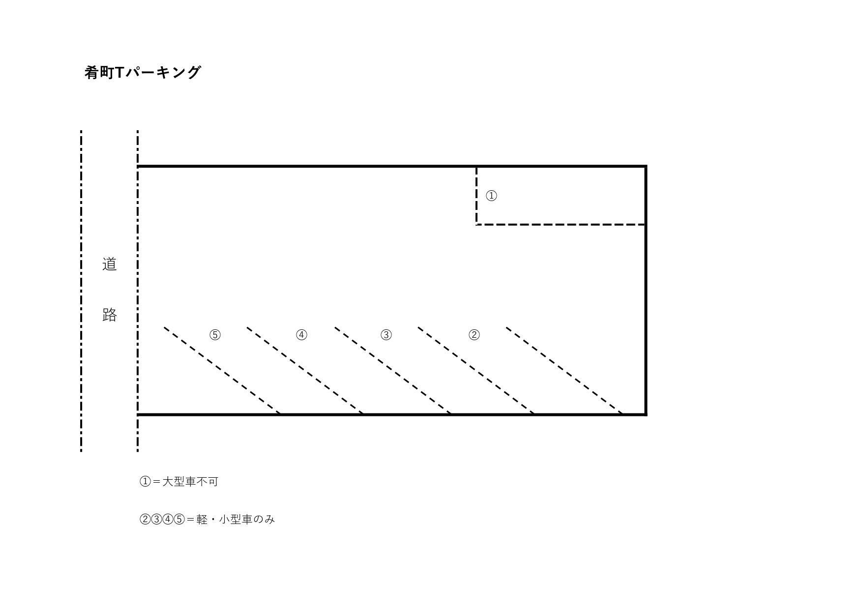 肴町Tパーキングの駐車配置図