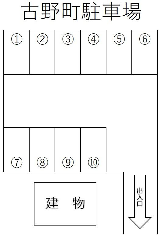 古野町駐車場の駐車配置図