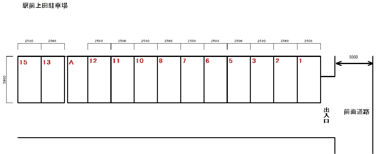 駅前上田駐車場の駐車配置図