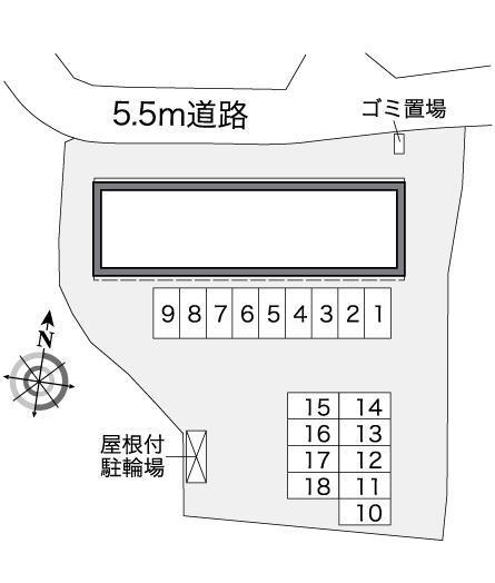 コリーヌ ホンダ(39028)の駐車配置図