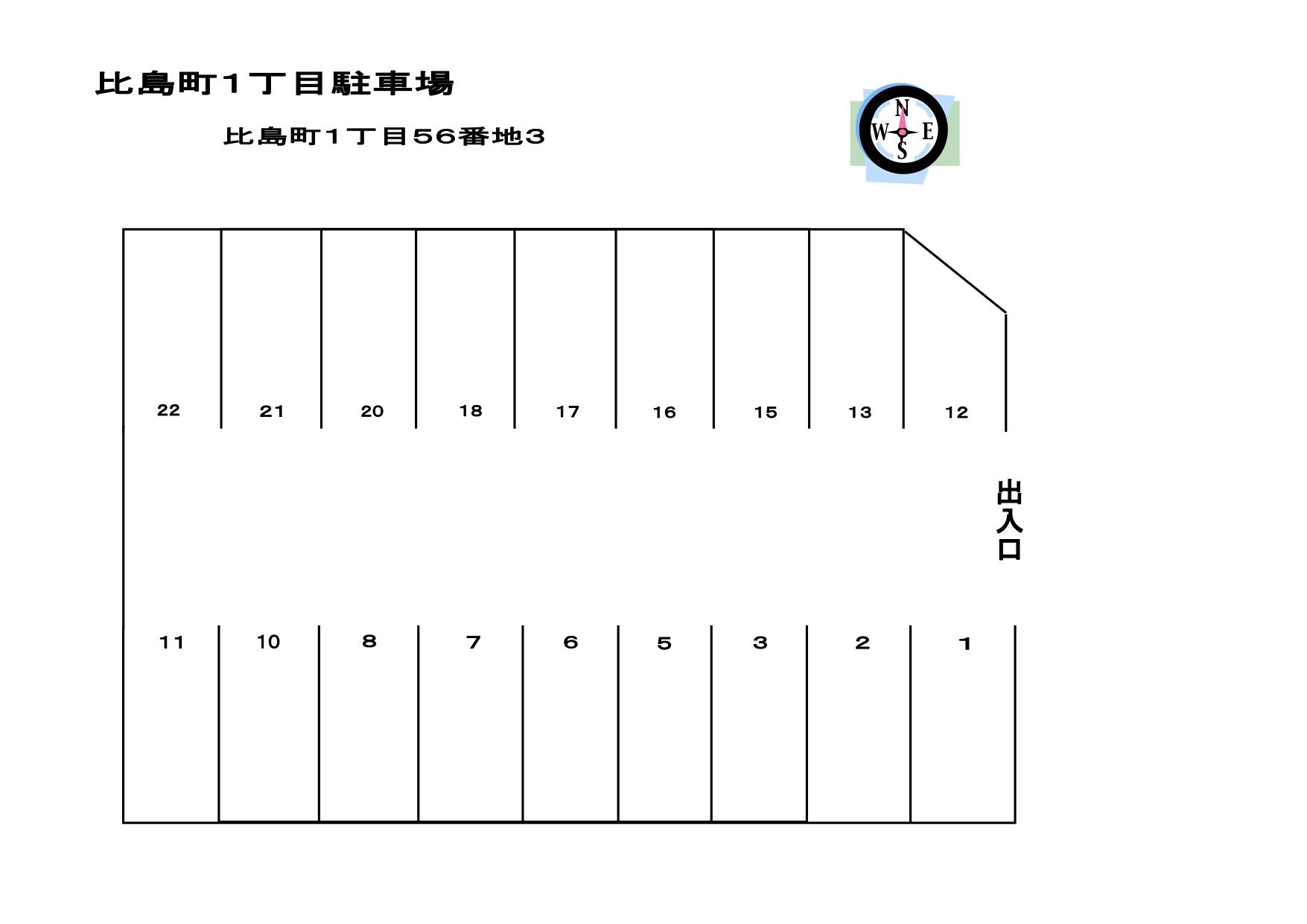 比島町1丁目駐車場の駐車配置図