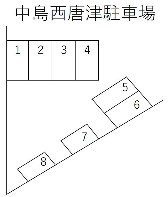 中島西唐津駐車場の駐車配置図