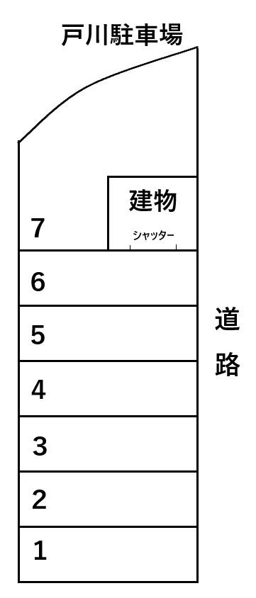 戸川駐車場の駐車配置図